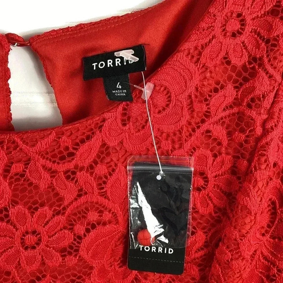 Torrid NWT mini Skater Lace Dress Red 4X - Picture 6 of 11